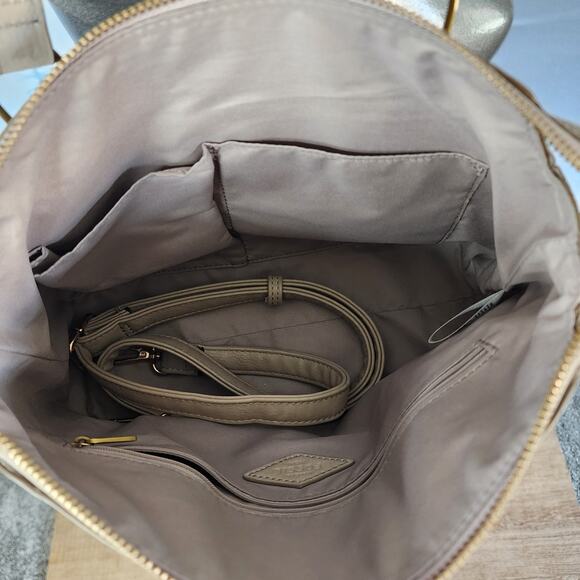 Fossil Jacqueline Satchel Graystone Cow Hide Leather Shoulder Bag / Crossbody - Picture 6 of 12